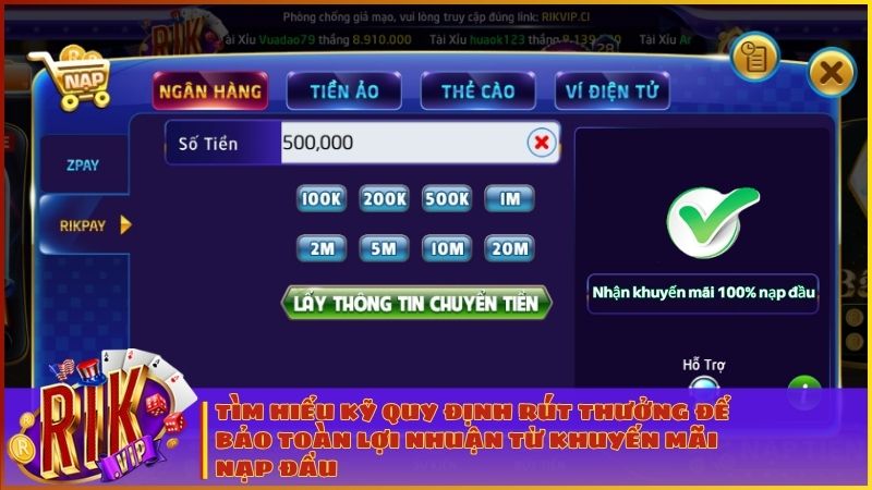 Thông tin minh bạch về điều khoản nhận thưởng giúp người chơi hoàn toàn yên tâm
